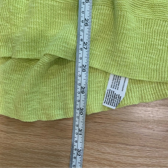 Eileen Fisher Organic Cotton Linen Blend Oversized Honeydew V Neck Tunic Small - Picture 10 of 10